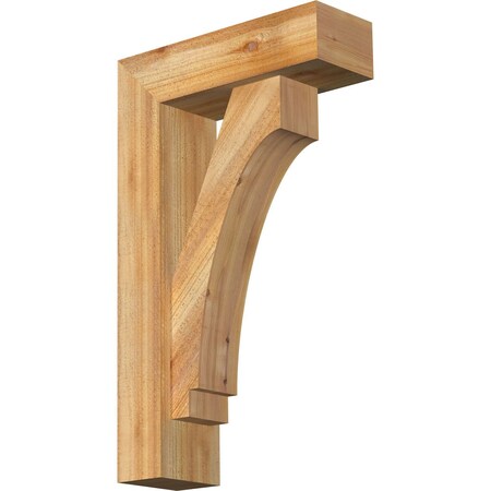 Ekena Millwork Imperial Block Rough Sawn Bracket w/ Offset Brace, Western Red Cedar, 6"W x 18"D x 30"H BKT0604X18X30IMP05RWR